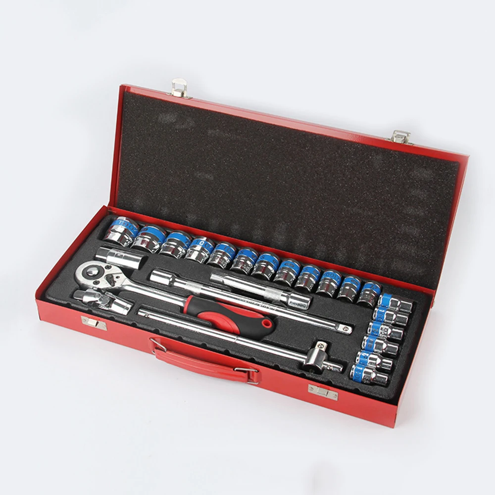 

24 pcs Socket Wrench Tool Set Auto Repair Mixed Tool Combination Package Hand Tool Kit
