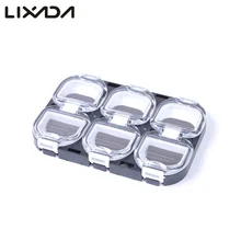 Мини водонепроницаемый рыболовные снасти Коробка для рыболовных крючков чехол для хранения с магнитом 6 отсеков черный/красный цвета