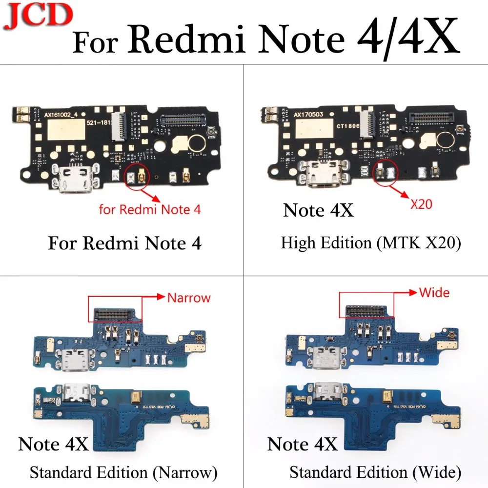 JCD микро зарядное устройство USB разъем плата для Xiaomi Redmi Note 4x x20 зарядный разъем для Xiaomi Note 4 USB зарядное устройство с микрофоном