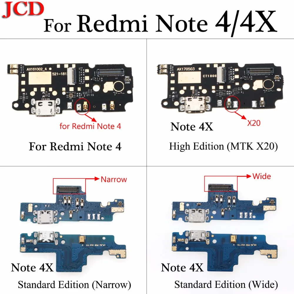 

JCD Micro charger USB Jack Board For Xiaomi Redmi Note 4x x20 Charging Connector For Xiaomi Note 4 USB Charger with microphone