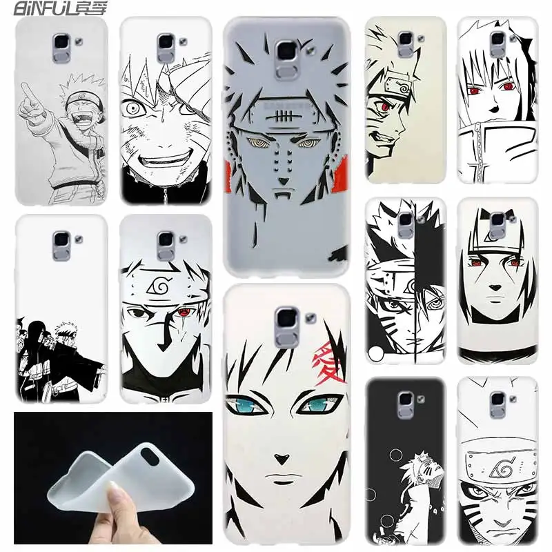 

case Soft Cover TPU Coque For Samsung Galaxy J6 J8 J5 J7 J4 Core Plus 2018 2016 2017 EU Prime Pro Ace Japan Anime Sketch Naruto