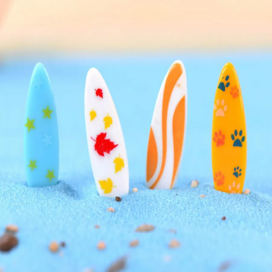 

10pcs/lot Surfboard Mediterranean style micro landscape DIY resin crafts small ornaments Beach beach accessories