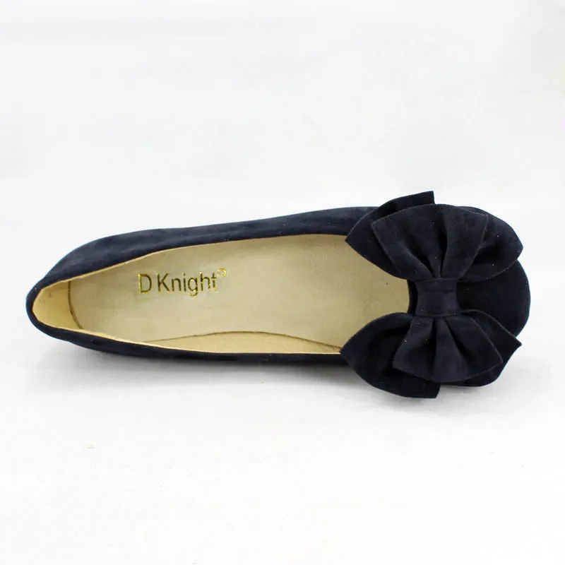 Fashion Bow Shallow Mouth Slip-On Women Flats Vintage Flock Round Toe Ladies Casual Flat Shoes Female Leisure Ballerinas Flats,Black,6