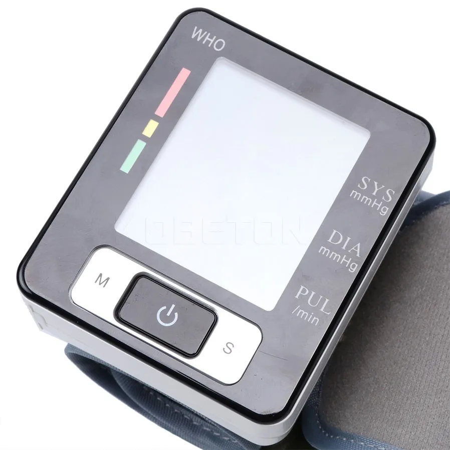 Домашний автоматический запястье кровяное давление Пульс Сфигмоманометр ЖК-дисплей цифровой дисплей экран тонометр монитор Heart Beat Meter