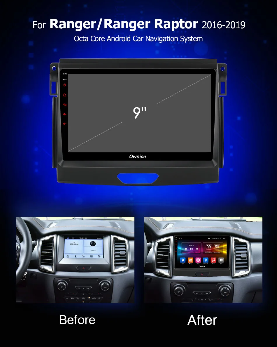 Ownice C500 + G10 Android 8 1 Octa Core 2 Din 9 &quotgps навигация автомобильное радио плеер для Ranger Raptor