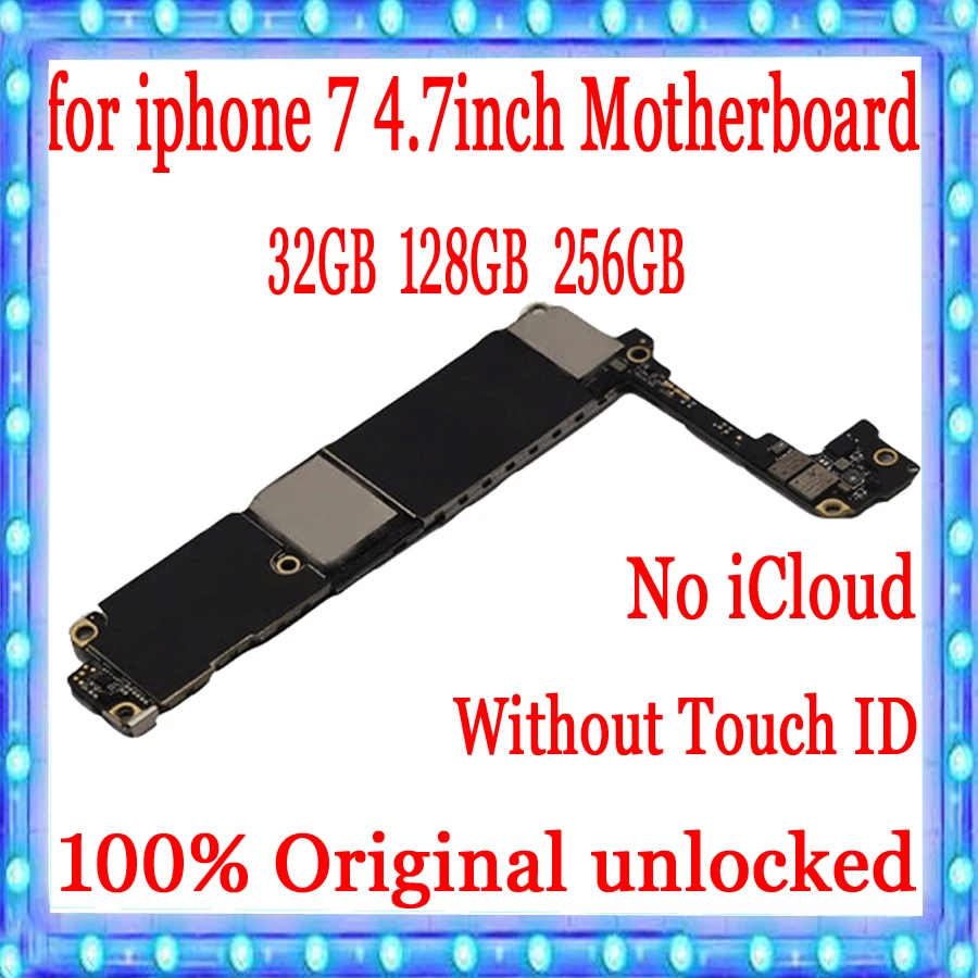 Материнская плата для iPhone 7 32 ГБ 128 256 без Touch ID 100% оригинал разблокированная