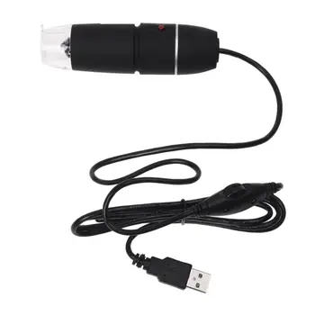 

500X Digital Microscope Black 2M Pixel USB LED White + Support
