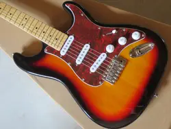 Фабрика магазин закат sunbust ST красный накладкой клен гриф 6 строка Гитары Guitarra