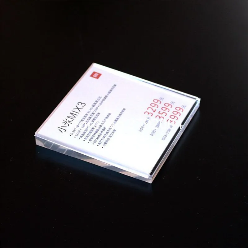 Bloco de Acrílico Montagem na Parede de Exibição Etiqueta de Papel Lote m Cristal Transparente Quadro Magnético Preço Info 10 Pçs - 10*10 3 Parede de Exibição Preço Info Etiqueta de Papel quadro