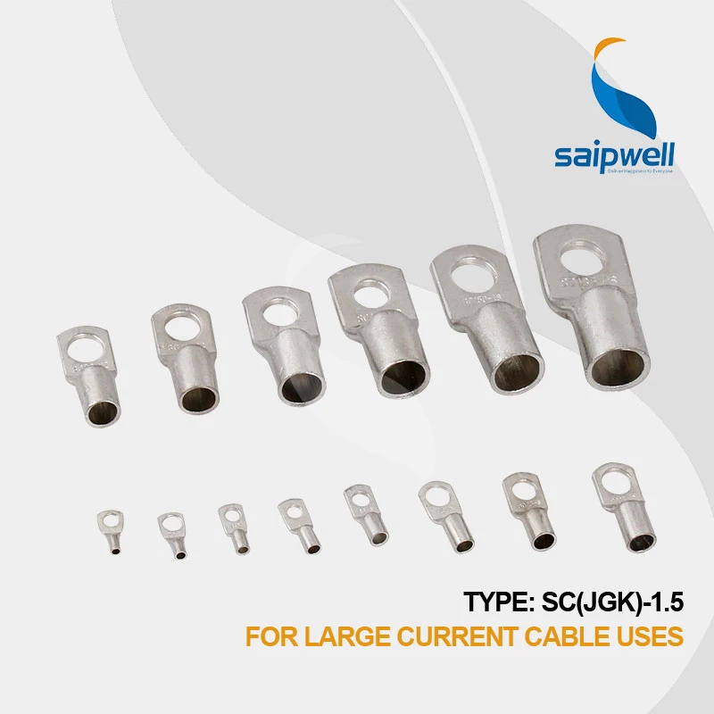 

Saipwell SC(JGK)-1.5 1000PCS/LOT copper terminal connector cable lug tin plated for generator dynamo diesel motor wire 4.2/5.2mm