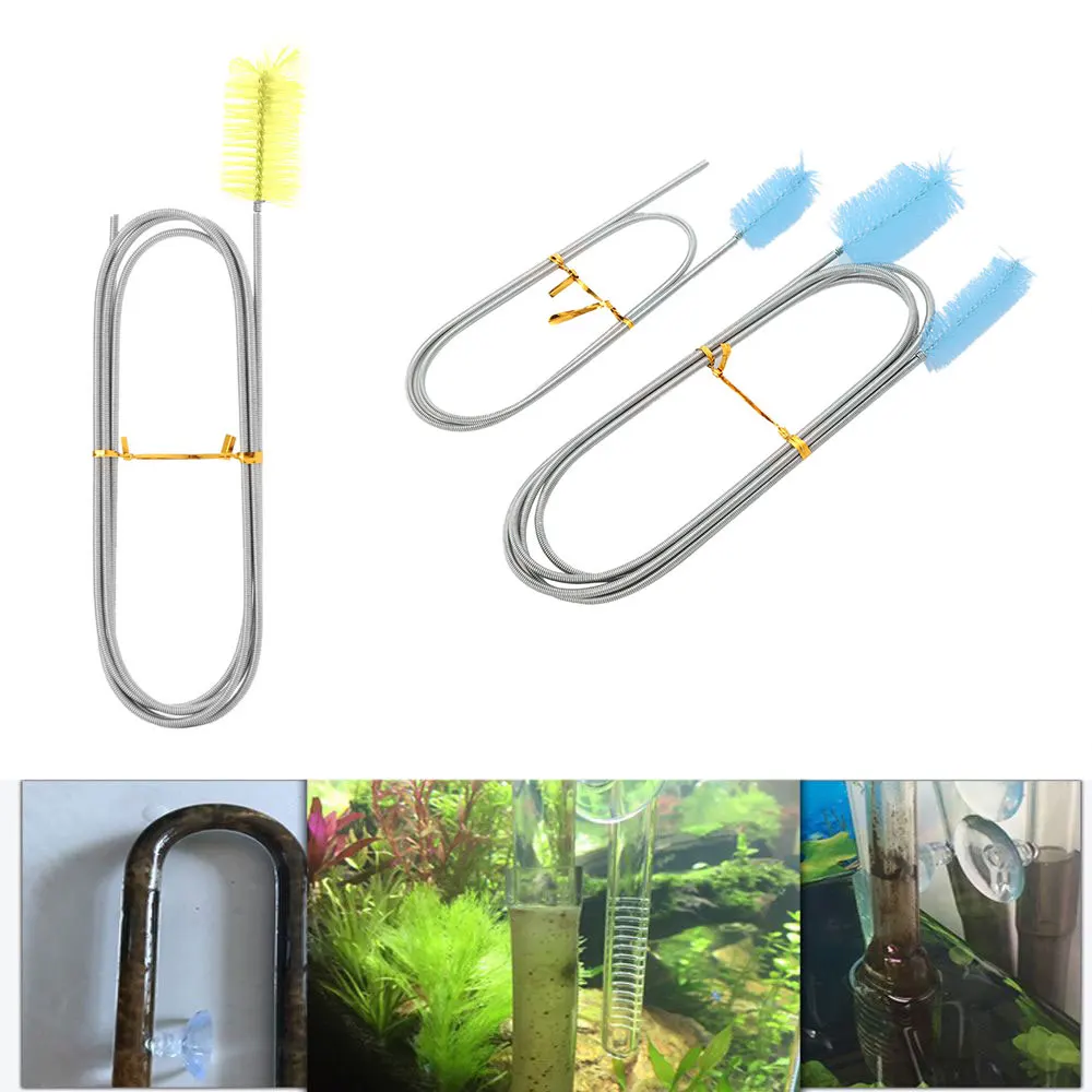 Flexible Cleaning Ended Brush Double Tube Filter Pump Hose clean Brush for Aquarium Pipe Lever Cleaning Tools Multiple Use