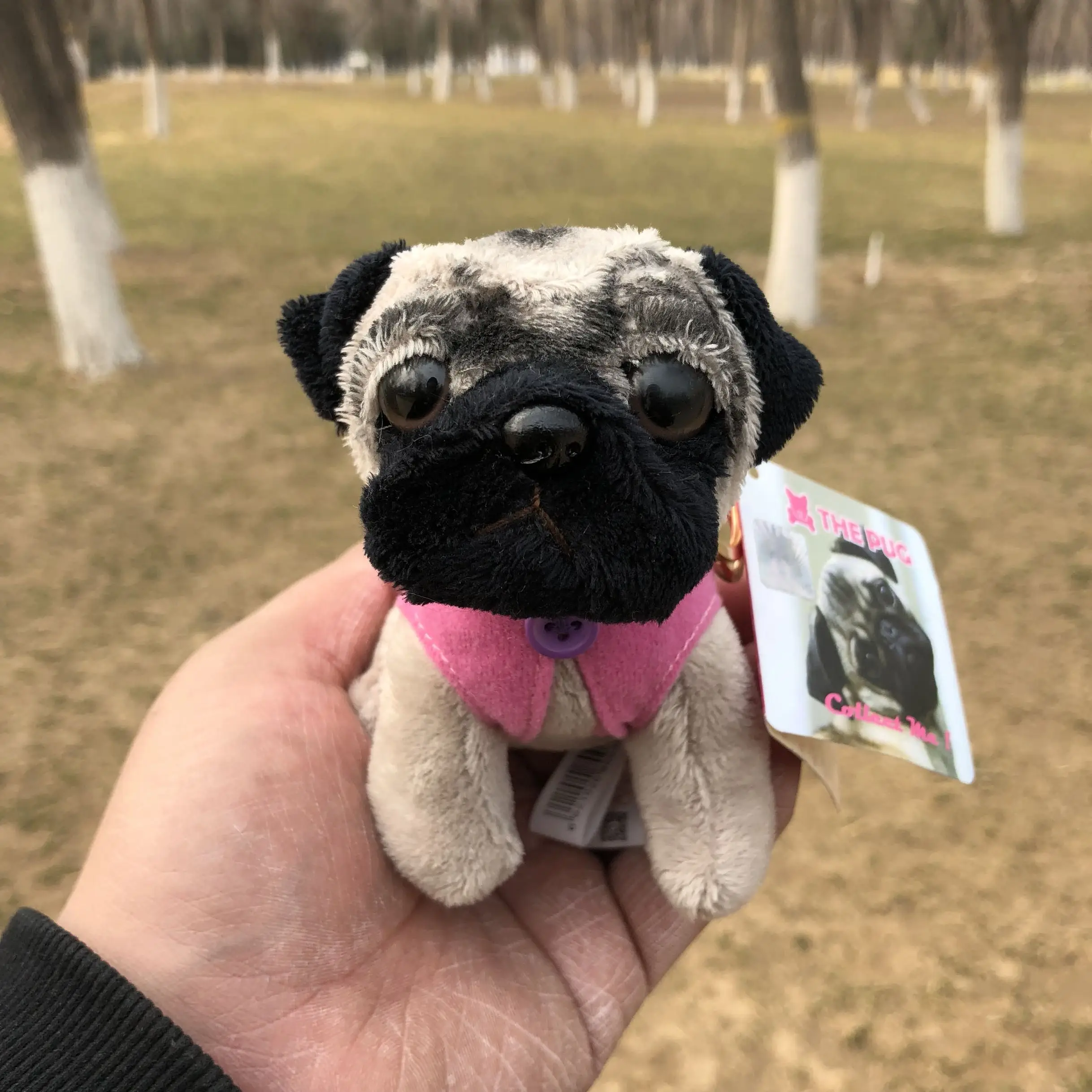 Милые подтяжки из джинсовой ткани Shar Pei Pug плюшевая игрушка Рождественские