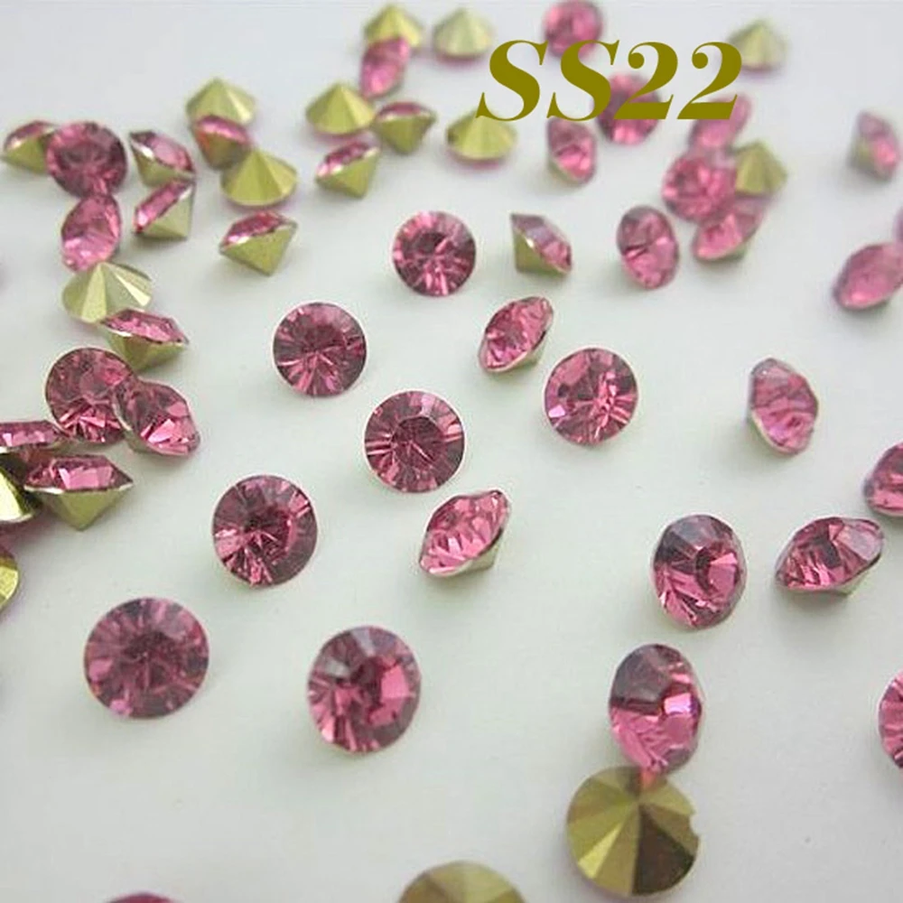 Free shipping Wholesale SS22 About 5mm Dark pink 288pcs Resin