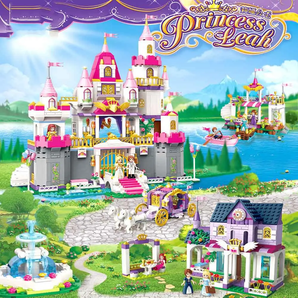 

Princess Romantic Castle Violet Royal Carriag Car Friend Building Blocks Girl Sets Toy Compatible with LegoING Friends Bricks