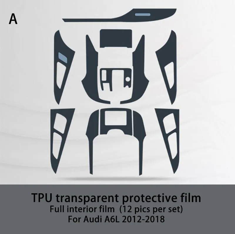 Для Audi A6L A6 2012 2013 интерьер Стикеры прозрачных защитных пленок автомобильные аксессуары - Название цвета: Черный