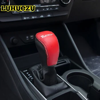 

Hand Sewing Leather Car Gear Shift Knob For Hyundai Tucson 2015 2016 2017 2018 Accessories