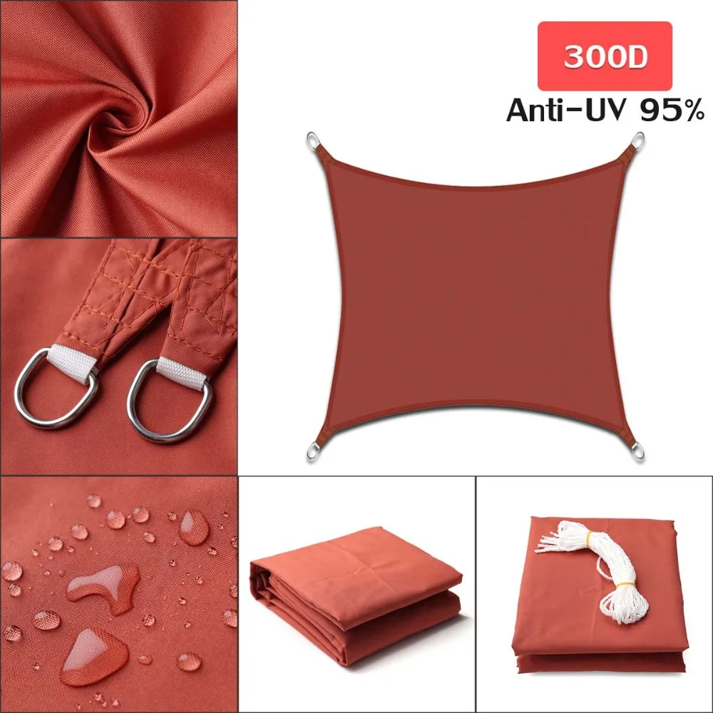 280GSM HDPE Farbic Square 3x 3 м/4х4 м солнцезащитный козырек паруса навесные сети 4х4 для