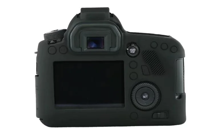 Цветной силиконовый защитный чехол для Canon 5D MarkIV 5D MakIII 6D 80D 70D 800D 77D 6D MarkII 1300D/1500D DSLR аксессуары - Цвет: Black