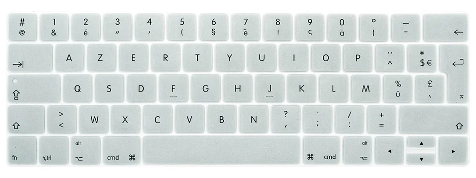 Clavier AZERTY раскладка силиконовая клавиатура чехол для нового Macbook Pro 13 15 с сенсорной панелью A1706 A1707 A1989 A1990 защита кожи - Цвет: Серый