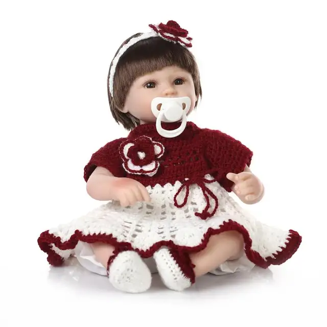 realistic silicone reborn dolls for girls 42cm size magnetic mouth child size love doll