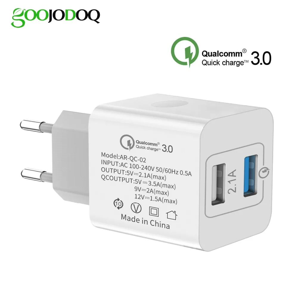 

Quick Charge QC 3.0 Travel Mobile Phone Fast USB Charger for redmi 7 Samsung dual usb charger for Xiaomi Sony USB Power Adapter