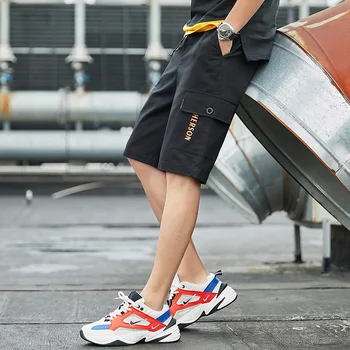 

Knee Length Shorts Men Summer New Quick-drying Shorts Large Size High Elastic Multi-bag Casual Shorts Male