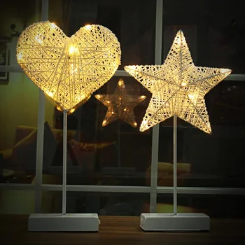 

1pcs LED table lamp star heart 3D LED night light room decor table lamp night light