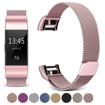 

For Fitbit Charge 2 Band Metal Strap Stainless Steel Magnetic Bracelet Strap For Fitbit Charge 3 4 Wristbands Replacement