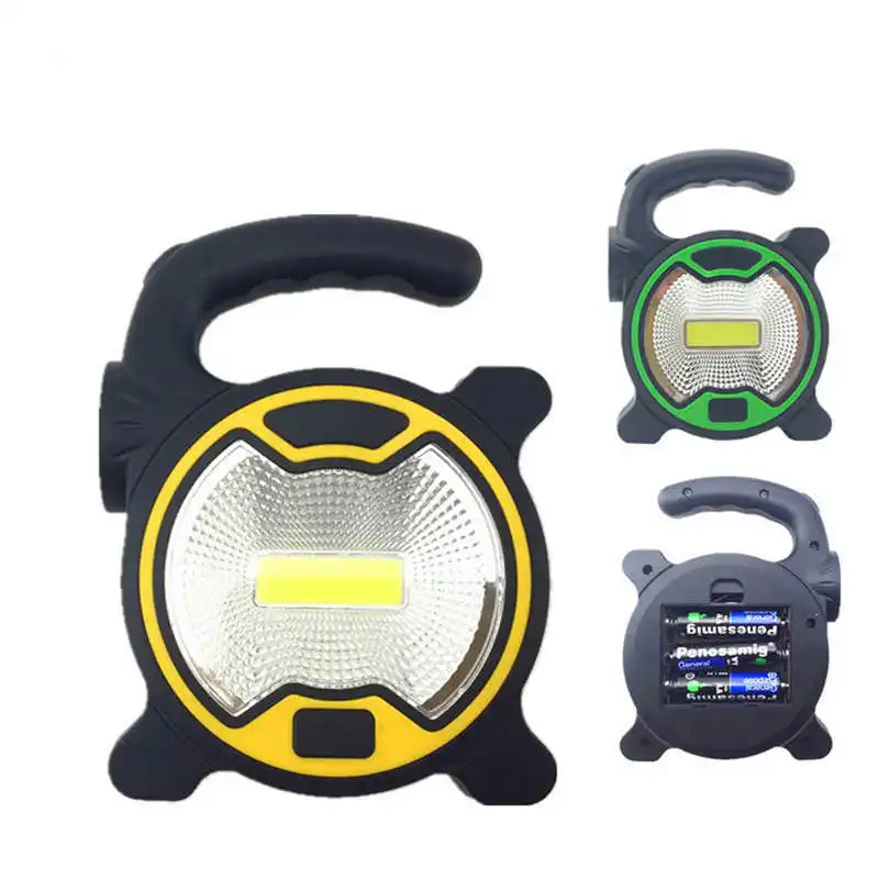  COB LED Portable Flood Light powerful led flashlight Outdoor Garden Work Spot Lamp laser pointer,use AA battery #3S20 (3)