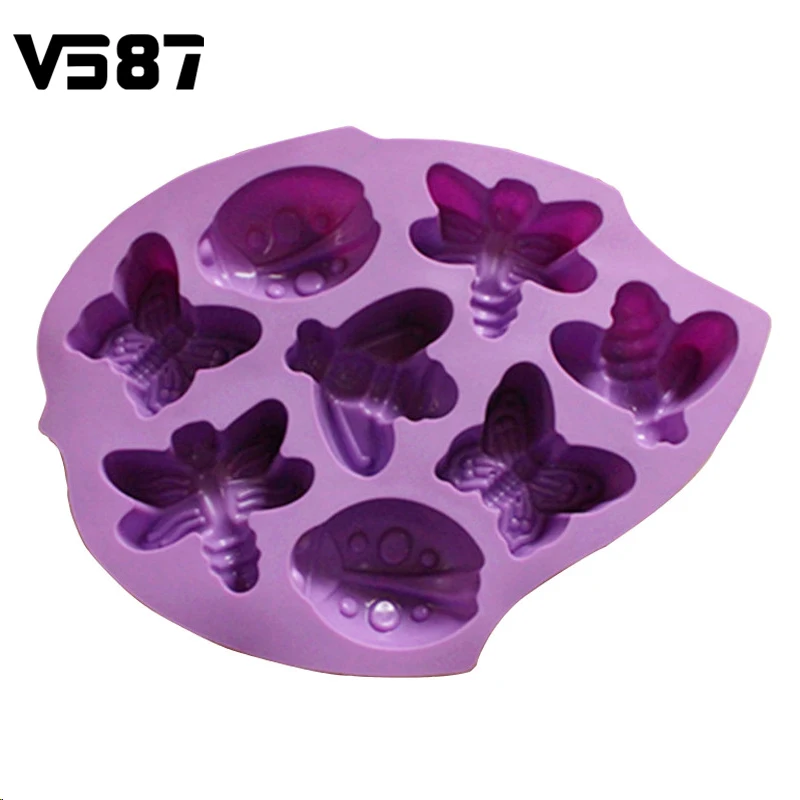 ?8 Holes Silicone ? Mold Mold 3D Insect Chocolate Candy ...