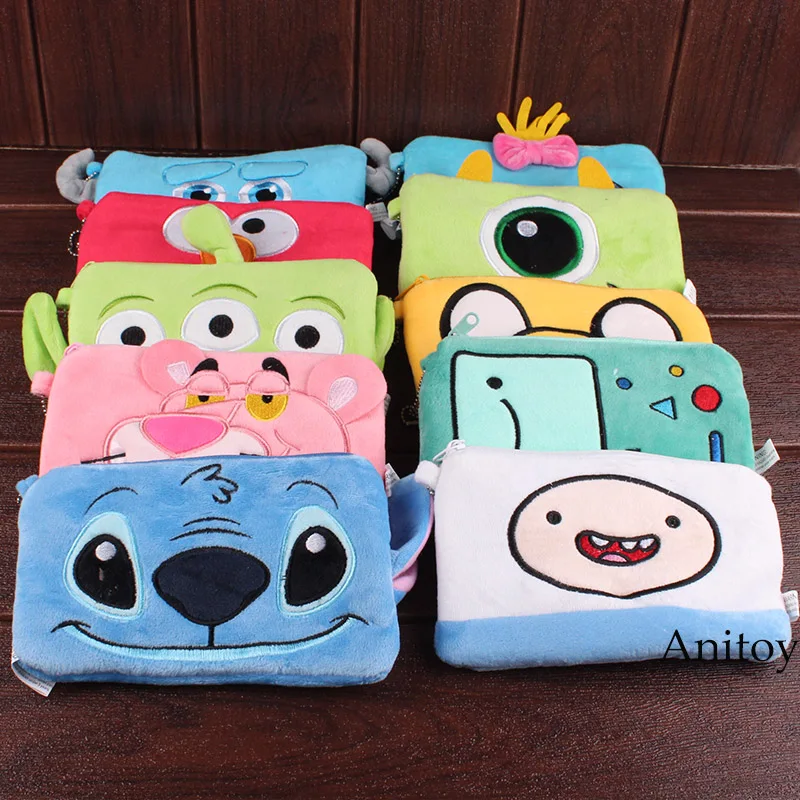 

Stitch Pink Panther Sesame Street Elmo Luna Sailor Moon Monsters Inc Alien Kids Cartoon Plush Bag Phone Bag Soft Stuffed Toys