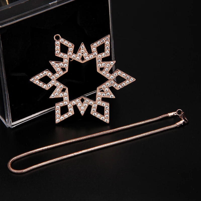 New Stars Car Ornaments Diamond Hexagram Stainless Snowflake Shape Metallic Auto Interior Ornaments Accessories For Women Girls