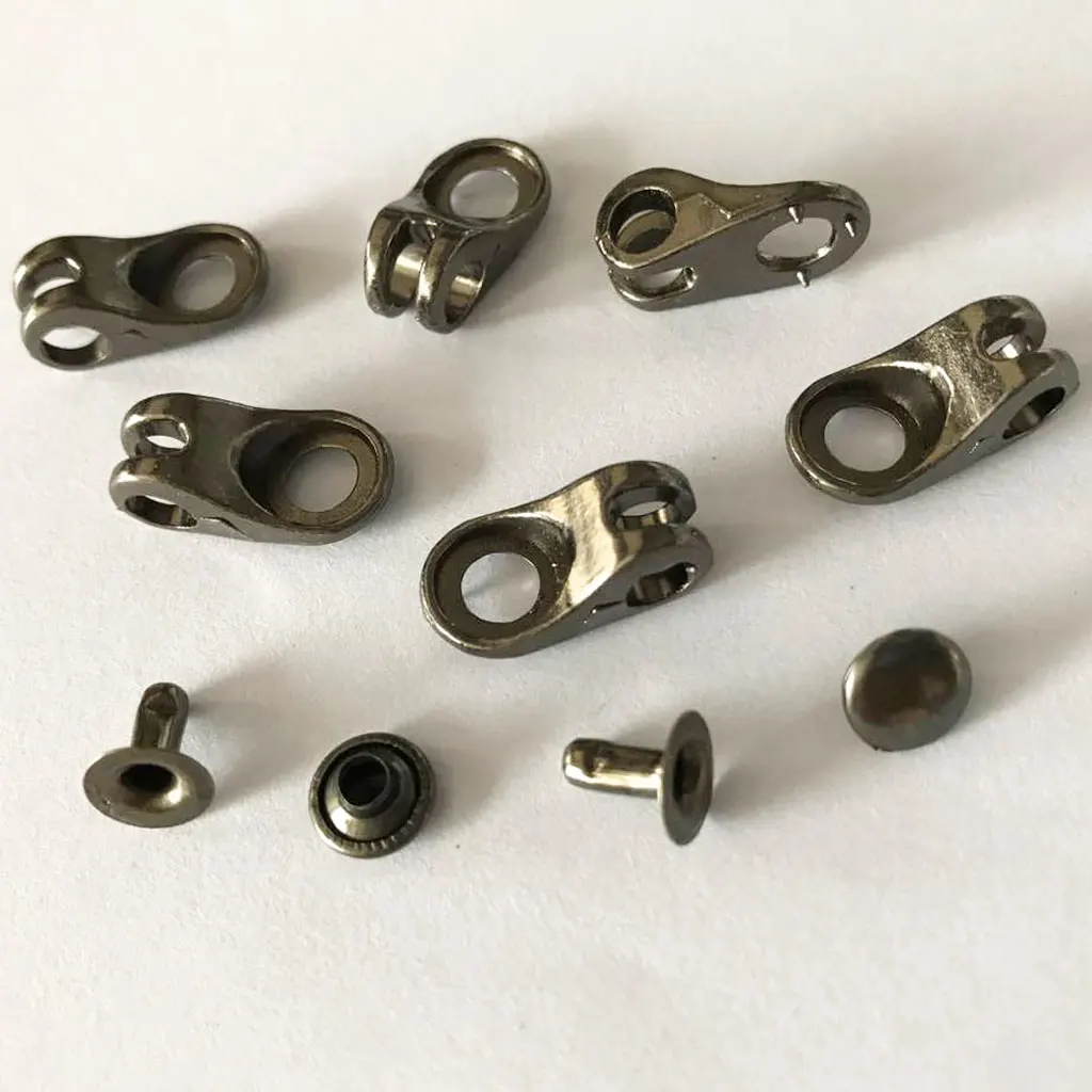 40 Sets Black Alloy Boot Lace Hooks Lace Fittings with Rivets - Repair/camp/hike/climb Supplies 2 Fashion Styles