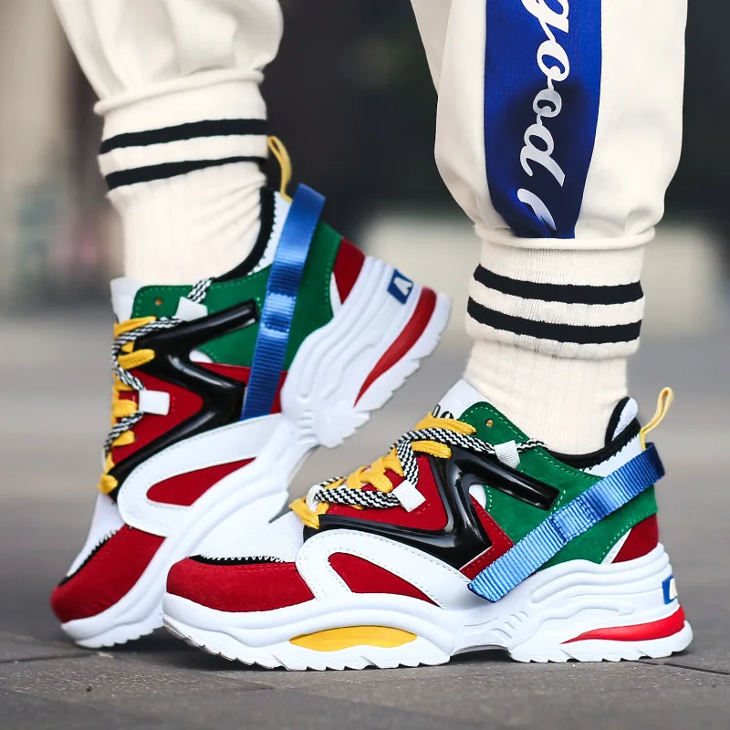 

Women's Fashion Casual Thick Soled Female Lace Up Platform sneaker shoes Lovers High Quality Sneakers Shoes ghn78