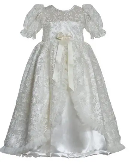 

Vestidos Infant Baptism Gown Baby Girl Christening Dress White/Ivory Lace Baby Boy Robe 0-24month