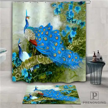 

Custom beautiful Peacock (1) Waterproof Shower Curtain Doormat Home Bath Bathroom Polyester Fabric Multi Sizes#2019-1-05-36
