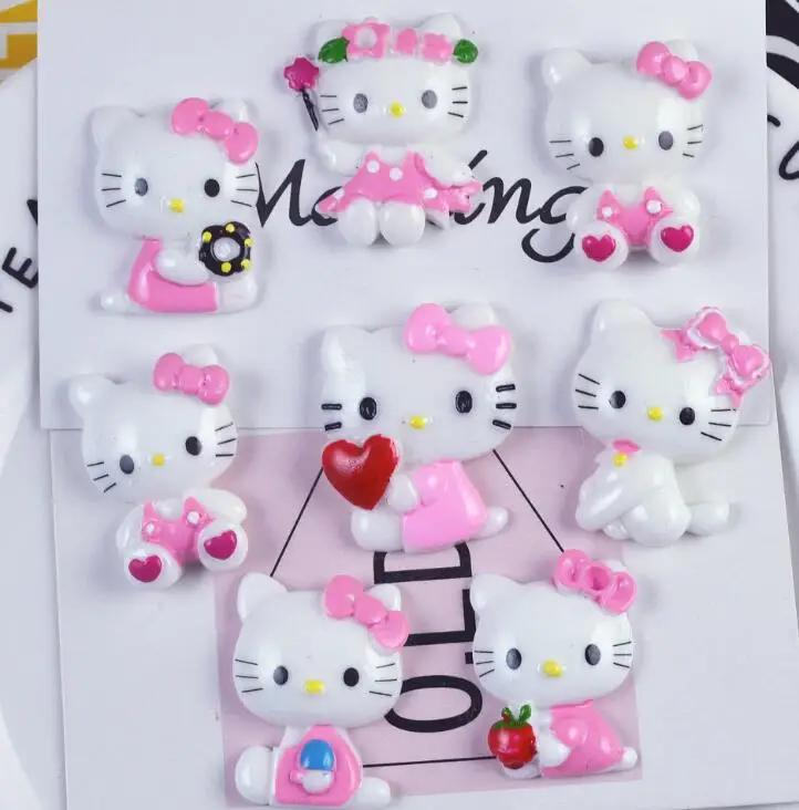 

Kawaii FlatBack DIY Cat Resin Cabochons Flat Back Scrapbooking Embellishment Decoration Crafts Making For Hair Bow Centers Charm