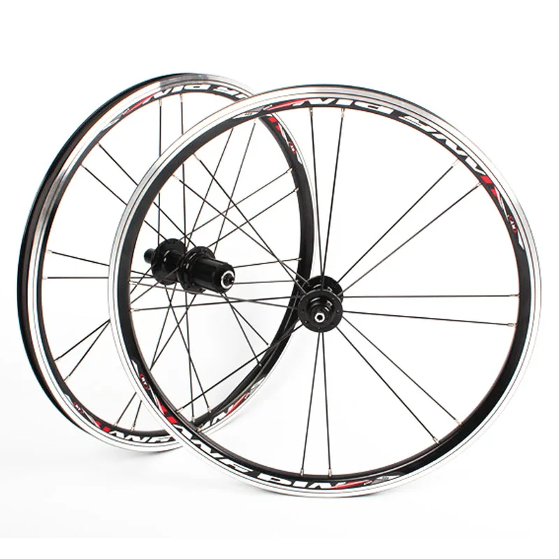 Top 20 inch V Brake 406/451  O.L.D. Front 74mm Rear 130mm Clincher Fold bike BMX Wheelset Wheel UD Matt 7