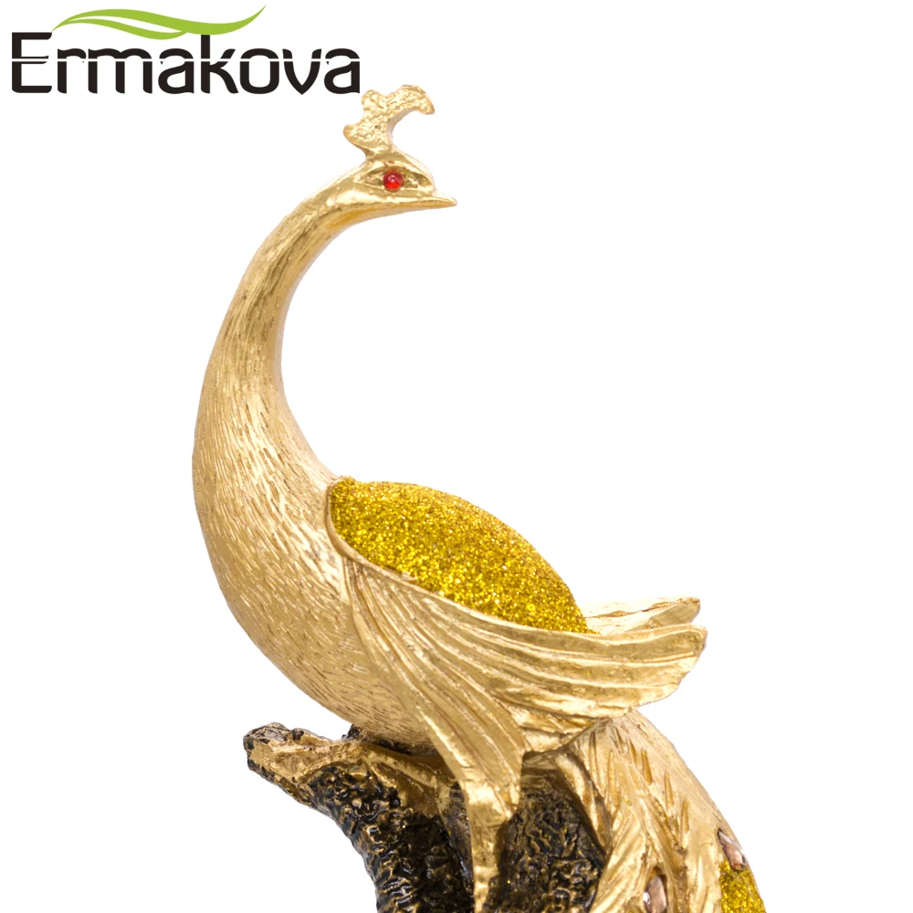 ERMAKOVA фигурка Феникса из смолы 42 см (16 5 &quot) чисто Золотая чудо птица статуя