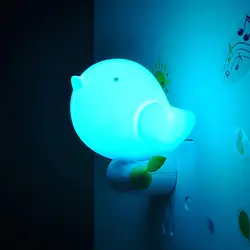 Творческий мультфильм ночник работает умный гнездо светодиодный свет Милая птичка с пятью красочные в Спальня энергосберегающие лампы