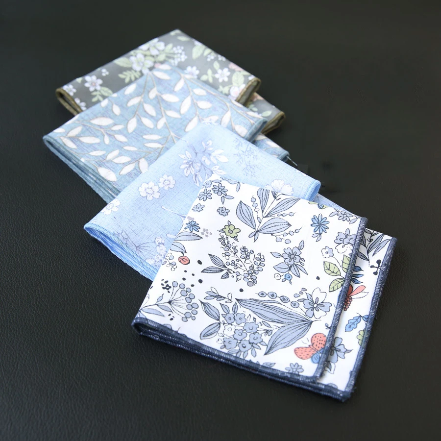 Men Cotton Colorful Flowers Floral Paisley Hanky Pocket Square Handkerchief