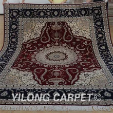Yilong 8'x10' античный Тебриз ковер красная шерсть изысканная, Восточная шерсть шелк турецкие ковры(1310