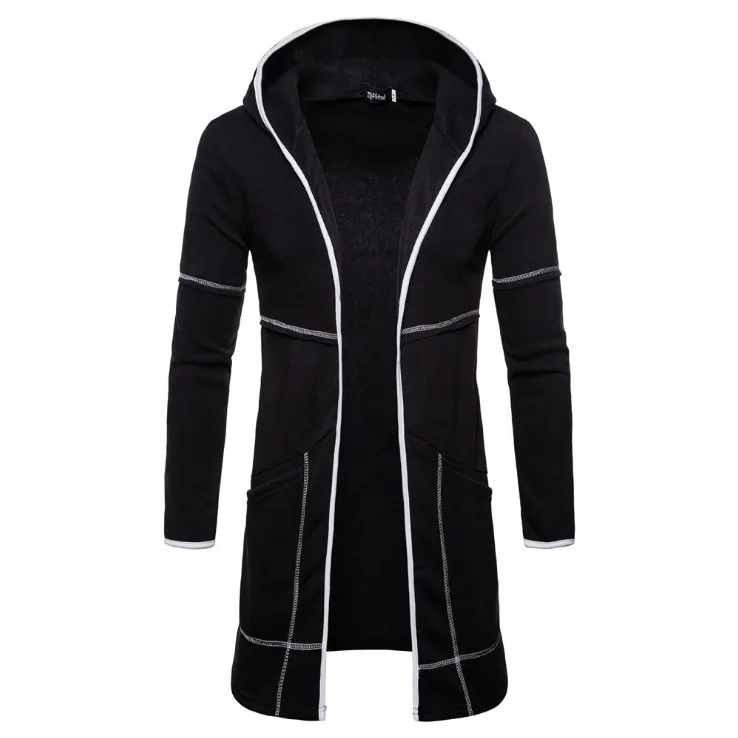 Europe and America Cardigan Hoodies Men New Fashion Black Hooded Sweatshirts Autumn Design Long Hoodies Coat Europe/US Size Europe and America Cardigan Hoodies Men New Fashion Black Hooded Sweatshirts Autumn Design Long Hoodies Coat Europe/US Size