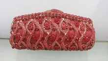 Freies verschiffen!! A15-13, rot farbe mode top kristallsteinen ring handtaschen für damen nette parteibeutel
