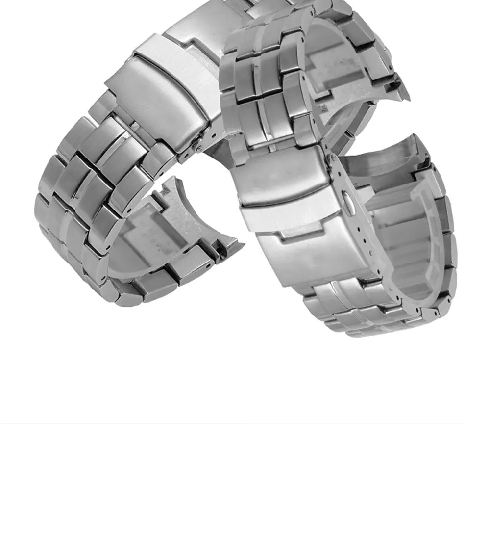 Ремешок для часов PEIYI, твердый браслет из нержавеющей стали, мужской браслет с Т-образным металлическим ремешком, мужской браслет EF-521/501 Серебряный браслет для Casio