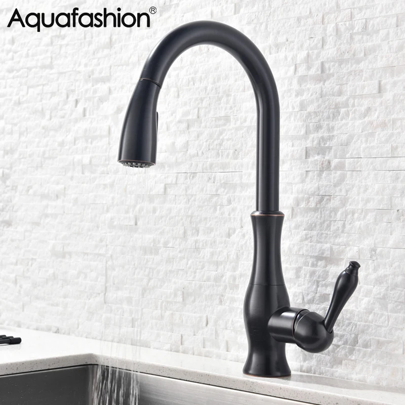  Black Kitchen Tap Cozinha Hot and Cold Kitchen Sink Faucet 360 Degree Swivle Spout Single Handle Ki - 32931595191