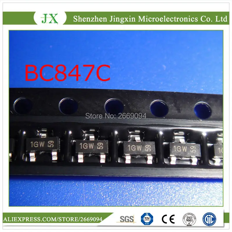 Новый оригинальный транзистор BC847C SOT23 BC847 SOT SMD 23 1GW 100 шт. бесплатная