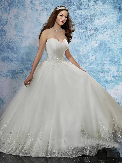 Ball Gown Sweetheart Tulle Wedding Dress Rouching
