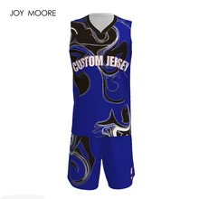 Новая футболка с дизайном цифровой печати throwback Синий Баскетбол Джерси на заказ