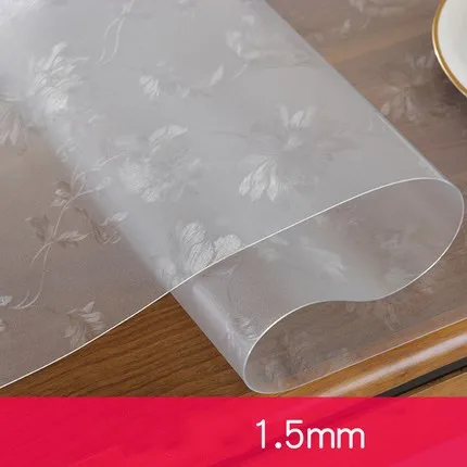 Новое поступление 1,5 мм толщиной ПВХ скатерти водонепроницаемые хрустальные тарелки квадратные пластиковые мягкие стеклянные коврики для стола домашний текстиль - Цвет: 1